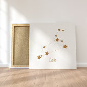 Modern Zodiac Sign Gold Leo | Element Fire Canvas Afdruk