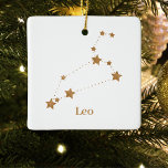 Modern Zodiac Sign Gold Leo | Element Fire Keramisch Ornament<br><div class="desc">Modern Zodiac Sign Gold Leo | Element Fire</div>