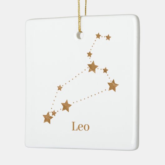 Modern Zodiac Sign Gold Leo | Element Fire Keramisch Ornament (Links)