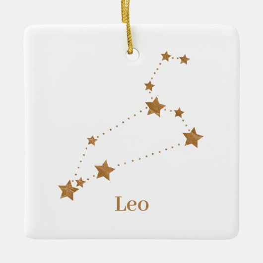 Modern Zodiac Sign Gold Leo | Element Fire Keramisch Ornament (Voorkant)