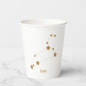 Modern Zodiac Sign Gold Leo | Element Fire Papieren Bekers (Achterkant)