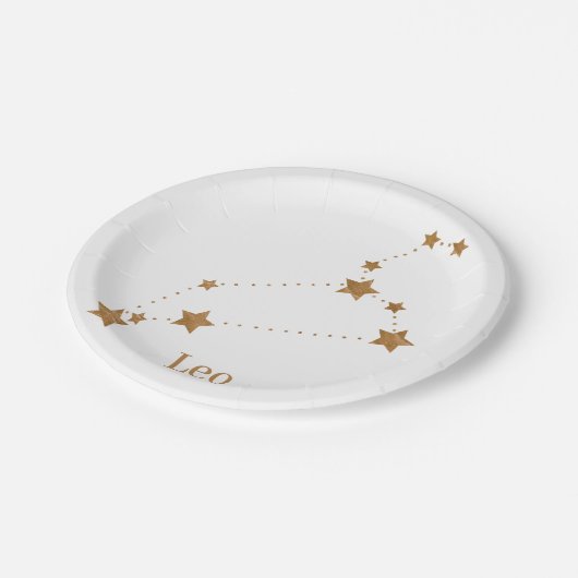 Modern Zodiac Sign Gold Leo | Element Fire Papieren Bordje (Gekanteld)