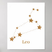 Modern Zodiac Sign Gold Leo | Element Fire Poster (Voorkant)