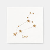 Modern Zodiac Sign Gold Leo | Element Fire Servet (Voorkant)