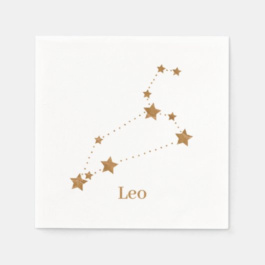 Modern Zodiac Sign Gold Leo | Element Fire Servet (Voorkant)
