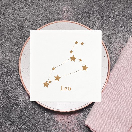 Modern Zodiac Sign Gold Leo | Element Fire Servet