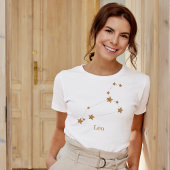 Modern Zodiac Sign Gold Leo | Element Fire T-shirt