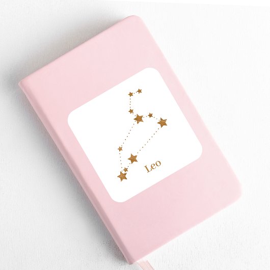 Modern Zodiac Sign Gold Leo | Element Fire Vierkante Sticker