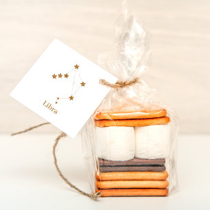 Modern Zodiac Sign Gold Libra   Element Air Bedankjes Labels