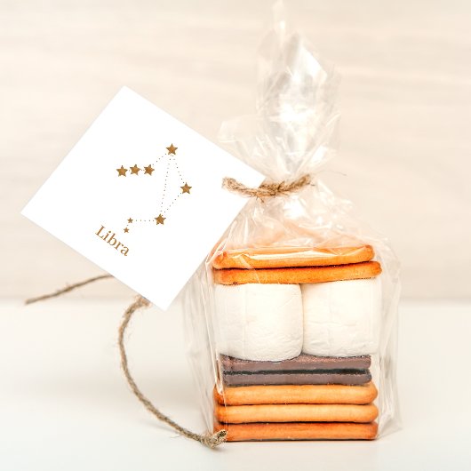 Modern Zodiac Sign Gold Libra | Element Air Bedankjes Labels