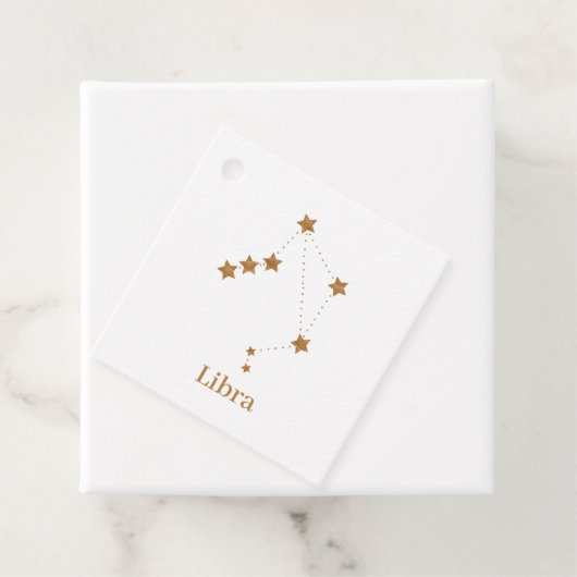Modern Zodiac Sign Gold Libra | Element Air Bedankjes Labels (In situ)