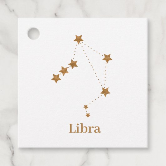 Modern Zodiac Sign Gold Libra | Element Air Bedankjes Labels (Voorkant)