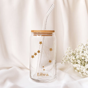 Modern Zodiac Sign Gold Libra   Element Air Blikvorm Glas