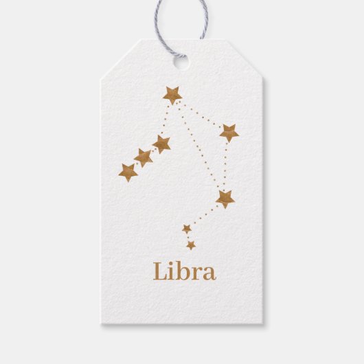 Modern Zodiac Sign Gold Libra | Element Air Cadeaulabel (Voorkant)