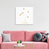 Modern Zodiac Sign Gold Libra | Element Air Canvas Afdruk (Insitu (Woonkamer))