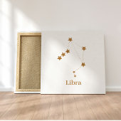Modern Zodiac Sign Gold Libra | Element Air Canvas Afdruk