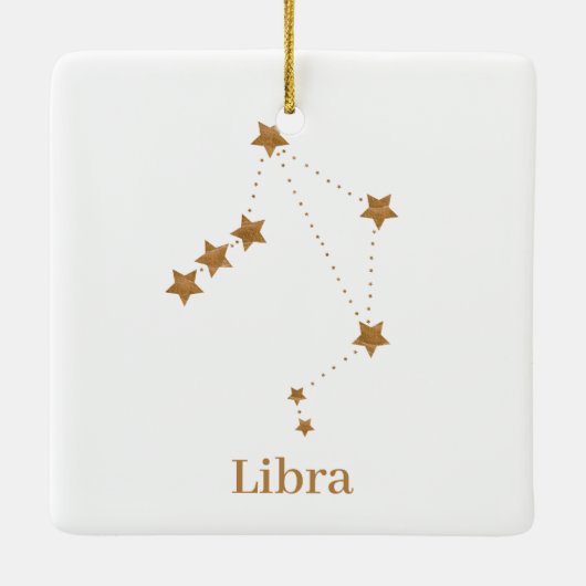 Modern Zodiac Sign Gold Libra | Element Air Keramisch Ornament (Achterkant)