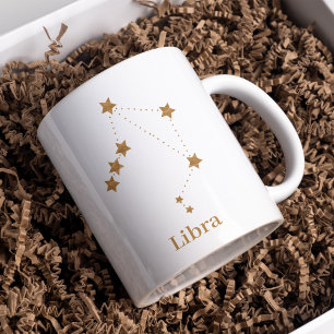 Modern Zodiac Sign Gold Libra   Element Air Koffiemok