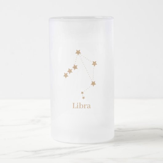 Modern Zodiac Sign Gold Libra | Element Air Matglas Bierpul (Center)