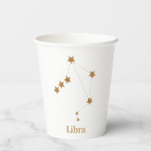 Modern Zodiac Sign Gold Libra | Element Air Papieren Bekers (Achterkant)