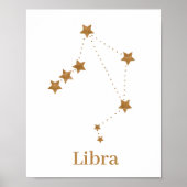 Modern Zodiac Sign Gold Libra | Element Air Poster (Voorkant)