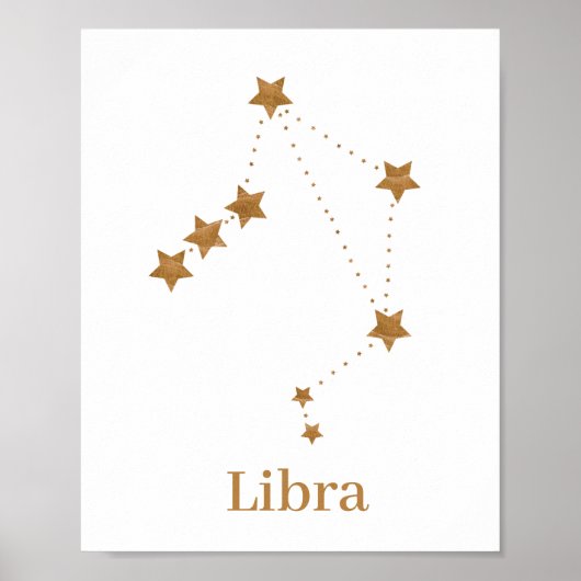 Modern Zodiac Sign Gold Libra | Element Air Poster (Voorkant)