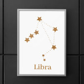 Modern Zodiac Sign Gold Libra | Element Air Poster