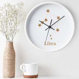 Modern Zodiac Sign Gold Libra | Element Air Ronde Klok