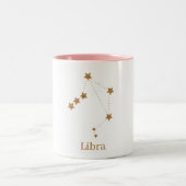 Modern Zodiac Sign Gold Libra | Element Air Tweekleurige Koffiemok (Center)