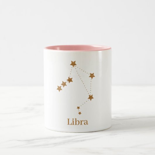 Modern Zodiac Sign Gold Libra | Element Air Tweekleurige Koffiemok (Center)