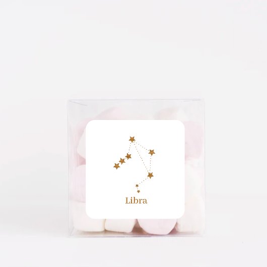 Modern Zodiac Sign Gold Libra | Element Air Vierkante Sticker