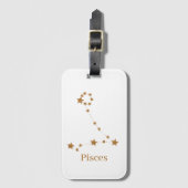 Modern Zodiac Sign Gold Pisces | Element Water Bagagelabel (Voorkant (verticaal))