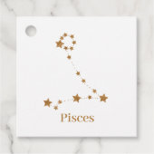 Modern Zodiac Sign Gold Pisces | Element Water Bedankjes Labels (Voorkant)