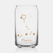 Modern Zodiac Sign Gold Pisces | Element Water Blikvorm Glas (Voorkant)
