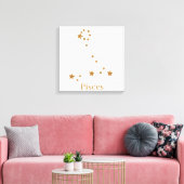 Modern Zodiac Sign Gold Pisces | Element Water Canvas Afdruk (Insitu (Woonkamer))