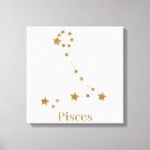 Modern Zodiac Sign Gold Pisces | Element Water Canvas Afdruk (Voorkant)