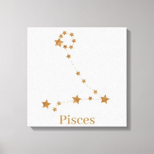 Modern Zodiac Sign Gold Pisces | Element Water Canvas Afdruk (Voorkant)