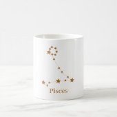Modern Zodiac Sign Gold Pisces | Element Water Koffiemok (Center)