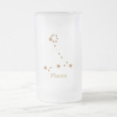 Modern Zodiac Sign Gold Pisces | Element Water Matglas Bierpul (Center)