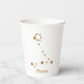 Modern Zodiac Sign Gold Pisces | Element Water Papieren Bekers (Achterkant)
