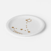 Modern Zodiac Sign Gold Pisces | Element Water Papieren Bordje (Gekanteld)