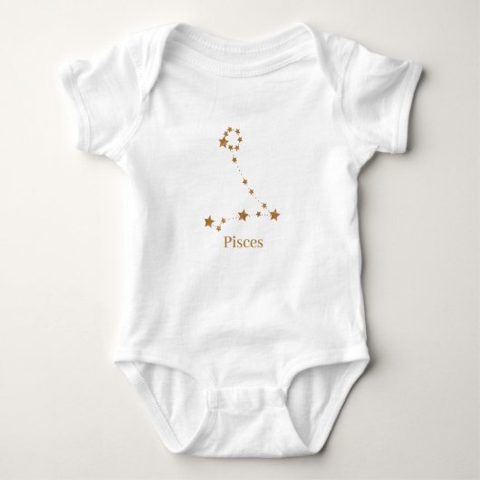 Modern Zodiac Sign Gold Pisces | Element Water Romper (Voorkant)