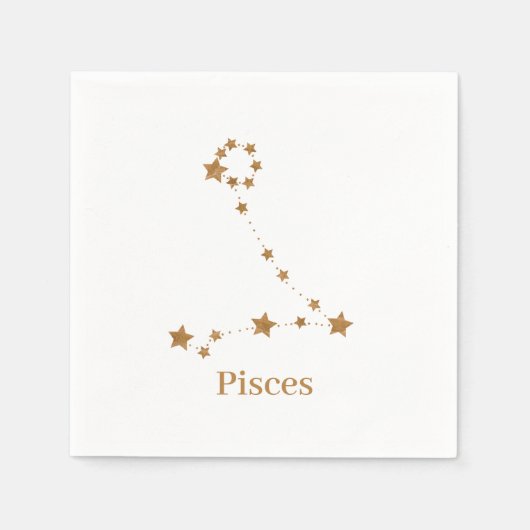 Modern Zodiac Sign Gold Pisces | Element Water Servet (Voorkant)