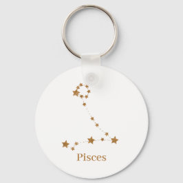 Modern Zodiac Sign Gold Pisces | Element Water Sleutelhanger