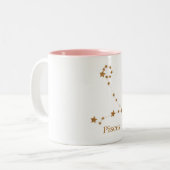 Modern Zodiac Sign Gold Pisces | Element Water Tweekleurige Koffiemok (Voorkant links)