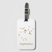 Modern Zodiac Sign Gold Sagittarius | Element Fire Bagagelabel (Voorkant (verticaal))