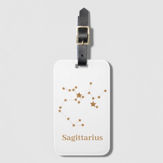 Modern Zodiac Sign Gold Sagittarius | Element Fire Bagagelabel (Voorkant (verticaal))