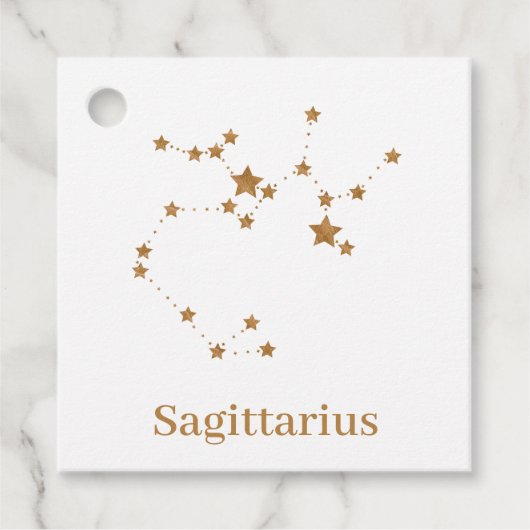 Modern Zodiac Sign Gold Sagittarius | Element Fire Bedankjes Labels (Voorkant)