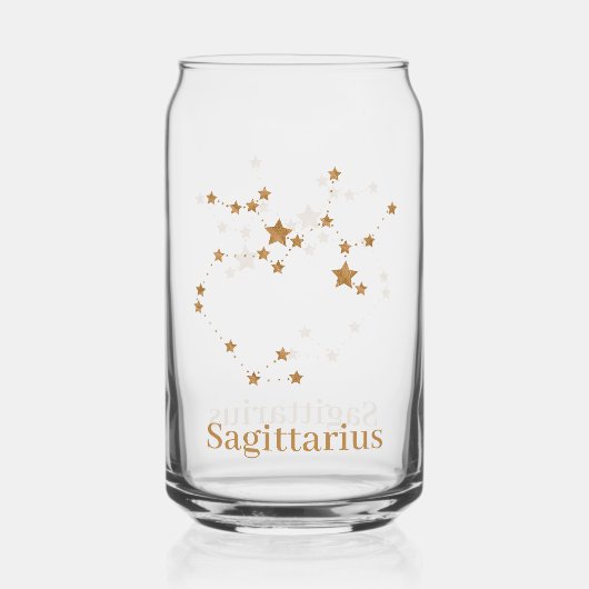 Modern Zodiac Sign Gold Sagittarius | Element Fire Blikvorm Glas (Voorkant)