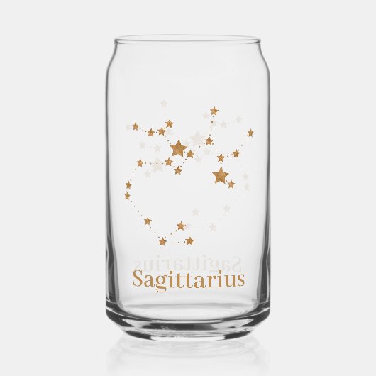 Modern Zodiac Sign Gold Sagittarius | Element Fire Blikvorm Glas (Achterkant)